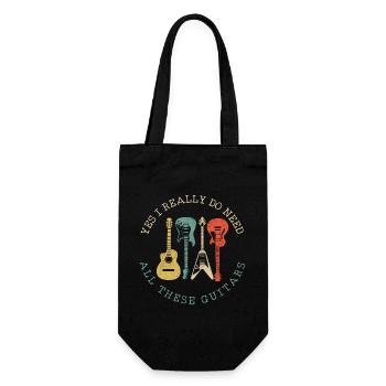 Guitar Vintage Guitarist Gift - Gift Bag for Bottles - black - Front