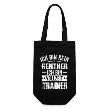 Ich Bin Kein Rentner Ich Bin Vollzeit Trainer - Geschenkbeutel für Flaschen - Schwarz - Vorne