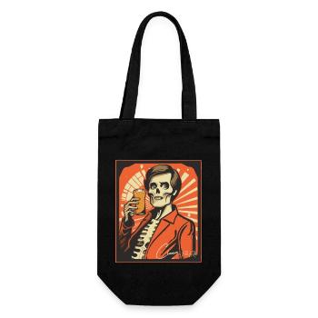 Cheers Mates: 70s Party Skeleton - Gift Bag for Bottles - black - Front