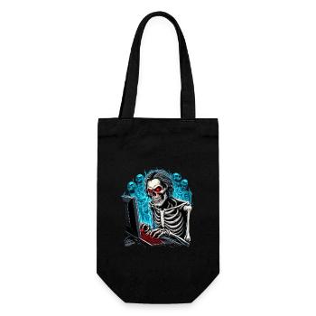 Squelette, joueur en enfer avec des fantômes/démons - Sac à bouteille - noir - Devant