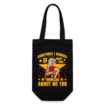 Sometimes I wonder if Muay Thai thinks about me to - Gift Bag for Bottles - black - Front