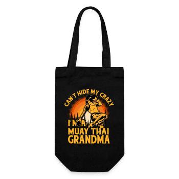 Ich kann meinen Wahnsinn nicht verbergen: Ich bin eine Muay Thai Oma - Geschenkbeutel für Flaschen - Schwarz - Vorne
