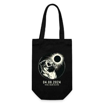 Totale Sonnenfinsternis April USA Mops 04.08.2024 - Geschenkbeutel für Flaschen - Schwarz - Vorne