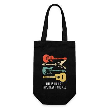 Guitar Vintage Guitarist Gift - Gift Bag for Bottles - black - Front