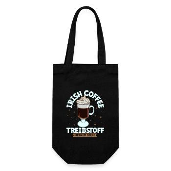 Mein Treibstoff ist Irish Coffee - Geschenkbeutel für Flaschen - Schwarz - Vorne