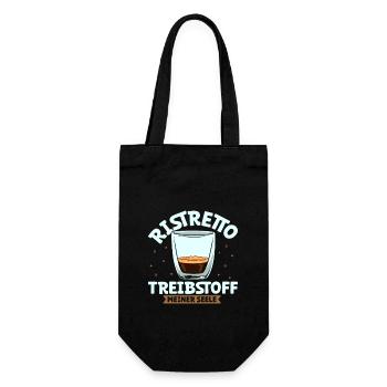 Mein Treibstoff ist Ristretto - Geschenkbeutel für Flaschen - Schwarz - Vorne