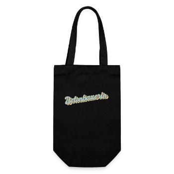 Betonmischer Abschluss-Geschenk Betonbauerin - Geschenkbeutel für Flaschen - Schwarz - Vorne