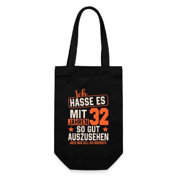 Legendärer 32. Geburtstag - Geschenkbeutel für Flaschen - Schwarz - Vorne