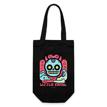Modern Cartoon Style: Little Devil - Gift Bag for Bottles - black - Front