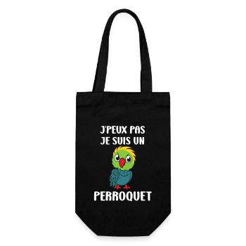 Humour petit perroquet - Sac à bouteille - noir - Devant