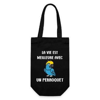 Humour petit perroquet - Sac à bouteille - noir - Devant