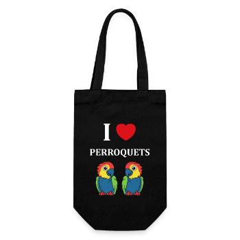 Humour petit perroquet - Sac à bouteille - noir - Devant