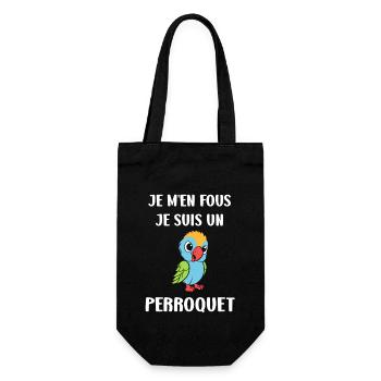 Humour petit perroquet - Sac à bouteille - noir - Devant