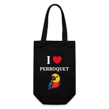 Humour petit perroquet - Sac à bouteille - noir - Devant
