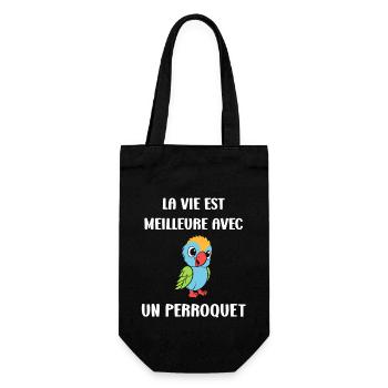 Humour petit perroquet - Sac à bouteille - noir - Devant