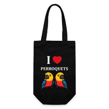 Humour petit perroquet - Sac à bouteille - noir - Devant