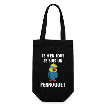 Humour petit perroquet - Sac à bouteille - noir - Devant