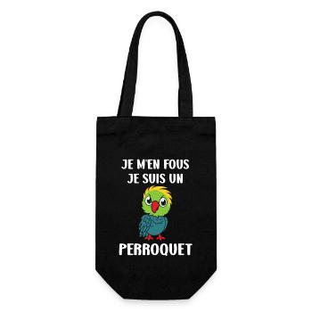 Humour petit perroquet - Sac à bouteille - noir - Devant