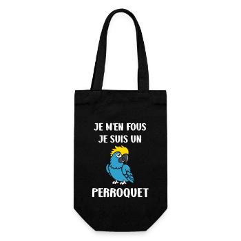 Humour petit perroquet - Sac à bouteille - noir - Devant