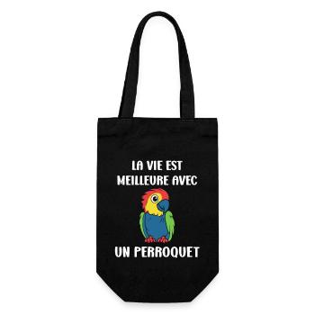 Humour petit perroquet - Sac à bouteille - noir - Devant