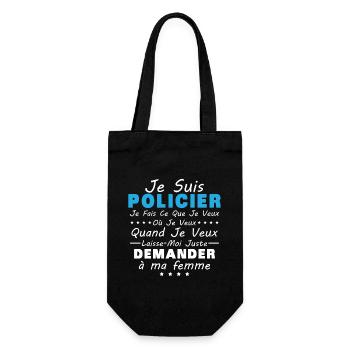Policier En Couple Idée Cadeau Pour Mon Mari - Sac à bouteille - noir - Devant