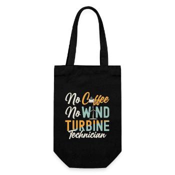 Wind Turbine Tech No Coffee Windmill Coffee Lover - Geschenkbeutel für Flaschen - Schwarz - Vorne