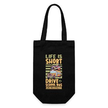 Funny School Bus Driver Appreciation anniversary - Geschenkbeutel für Flaschen - Schwarz - Vorne