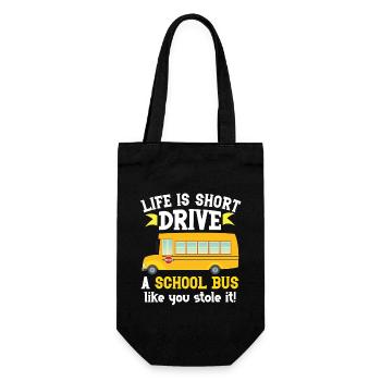 Funny School Bus Driver Appreciation anniversary - Gift Bag for Bottles - black - Front