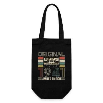 Vintage 83. Geburtstag - Geboren im Jahr 1941 - Geschenkbeutel für Flaschen - Schwarz - Vorne