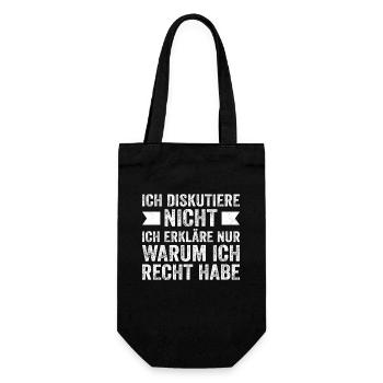 Rechthaberische Erklärung - Geschenkbeutel für Flaschen - Schwarz - Vorne