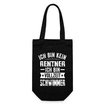 Ich Bin Kein Rentner Ich Bin Vollzeit Schwimmer - Geschenkbeutel für Flaschen - Schwarz - Vorne