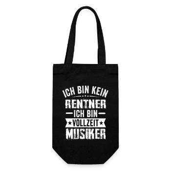 Ich Bin Kein Rentner Ich Bin Vollzeit Musiker - Geschenkbeutel für Flaschen - Schwarz - Vorne