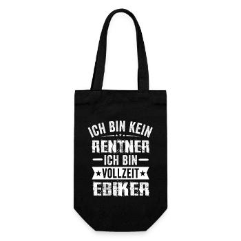 Ich Bin Kein Rentner Ich Bin Vollzeit Ebiker - Geschenkbeutel für Flaschen - Schwarz - Vorne