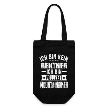 Ich Bin Kein Rentner Ich Bin Vollzeit Mountainbike - Geschenkbeutel für Flaschen - Schwarz - Vorne