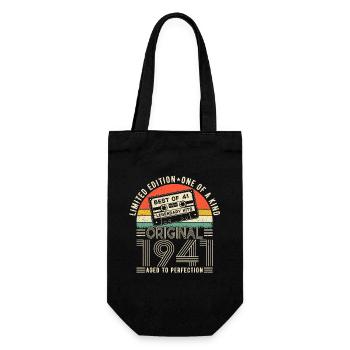 Geburtstag 1941 - Zeitlos Legendär - Geschenkbeutel für Flaschen - Schwarz - Vorne