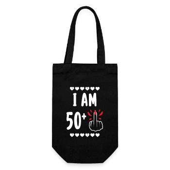 I'm 50 plus beer 51st birthday - Gift Bag for Bottles - black - Front