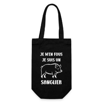 Humour petit sanglier - Sac à bouteille - noir - Devant
