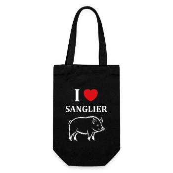 Humour petit sanglier - Sac à bouteille - noir - Devant