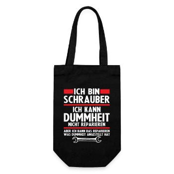 Ich bin schrauber - Geschenkbeutel für Flaschen - Schwarz - Vorne