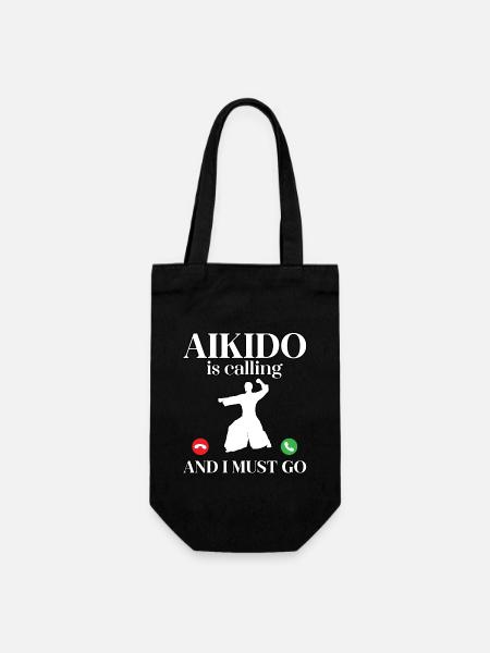 Aikido ruft und ich muss gehen - Geschenkbeutel für Flaschen - Schwarz
