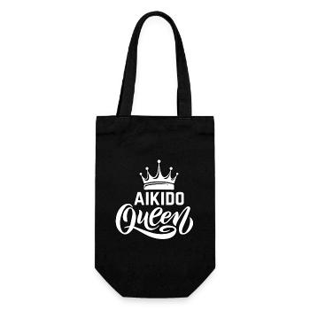 Aikido-Königin - Geschenkbeutel für Flaschen - Schwarz - Vorne