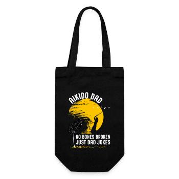 Aikido Papa keine Knochen gebrochen, nur Papa Witze - Geschenkbeutel für Flaschen - Schwarz - Vorne