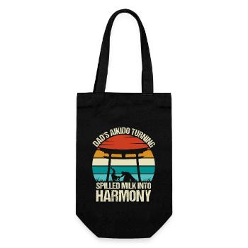 Dad's Aikido turning spilled milk into harmony - Gift Bag for Bottles - black - Front
