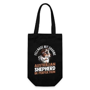 Australian Shepherd Hund Aussie - Geschenkbeutel für Flaschen - Schwarz - Vorne