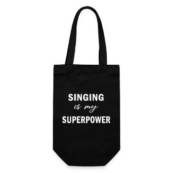 Singing Is My Superpower Funny Singing Quote - Gift Bag for Bottles - black - Front