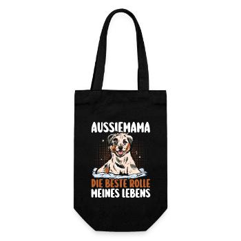 Australian Shepherd Hund Aussie - Geschenkbeutel für Flaschen - Schwarz - Vorne