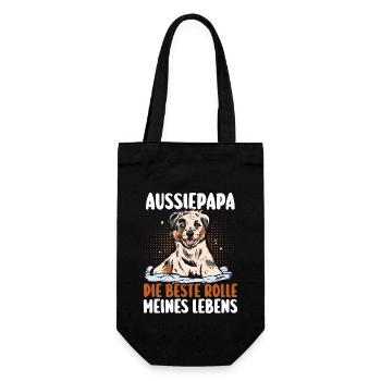 Australian Shepherd Hund Aussie - Geschenkbeutel für Flaschen - Schwarz - Vorne
