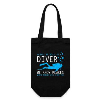 Diving Funny Vintage Diver Gift - Gift Bag for Bottles - black - Front