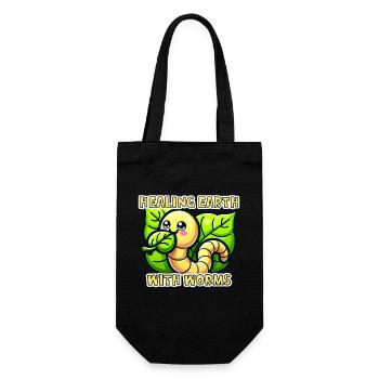 Worm farming earthworm gardening vermiculture - Gift Bag for Bottles - black - Front
