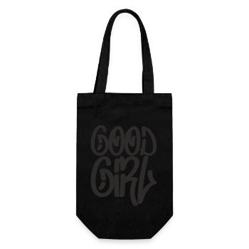 Text: Good Girl, gutes Mädchen - Geschenkbeutel für Flaschen - Schwarz - Vorne